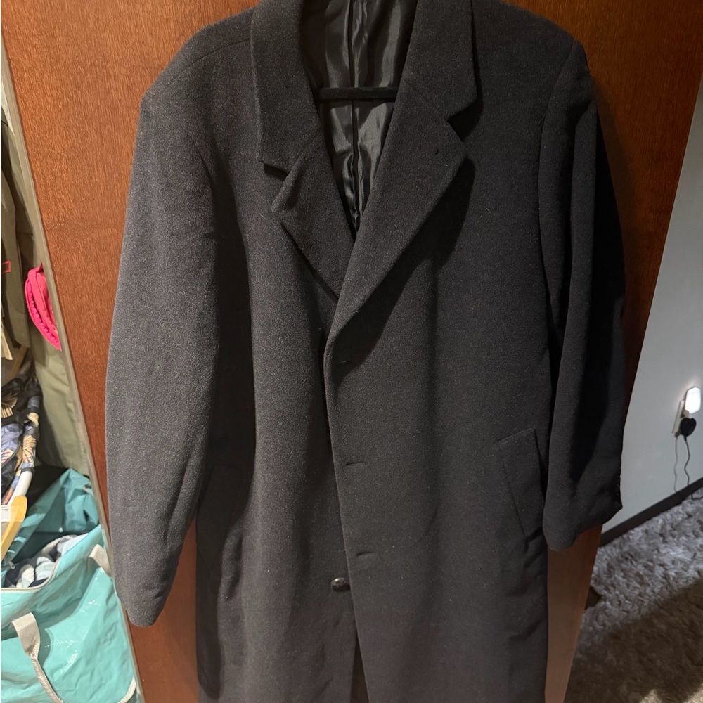 Ralph Ralph Lauren Black Men's Cashmere Wool Blend Overcoat